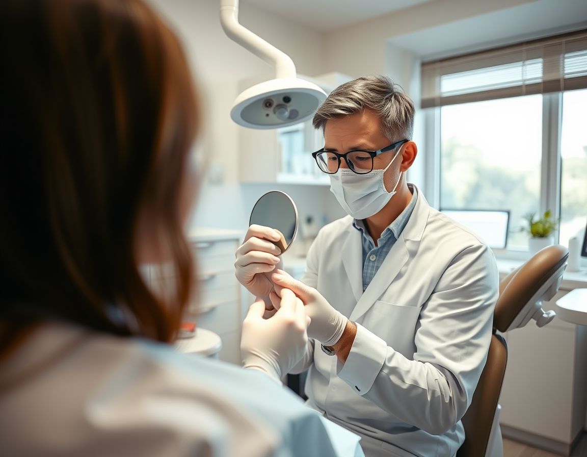 Dentist examining a patient during an emergency dental appointment
