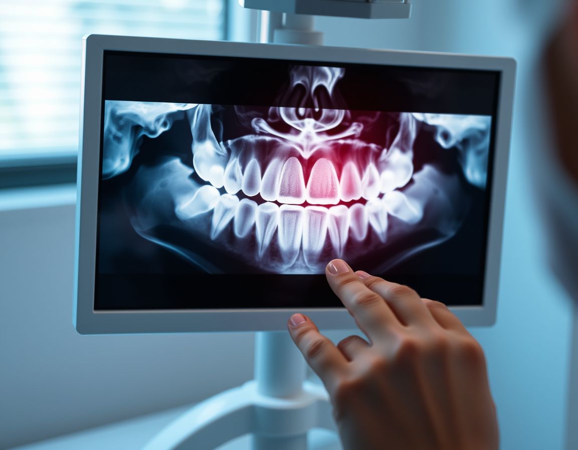 Dental x-ray showing tooth roots